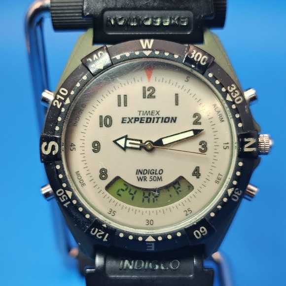 Timex Other - Vintage 2003 Timex Expedition Indiglo 36mm Mens Dual Time Ana-Digi Quartz Watch